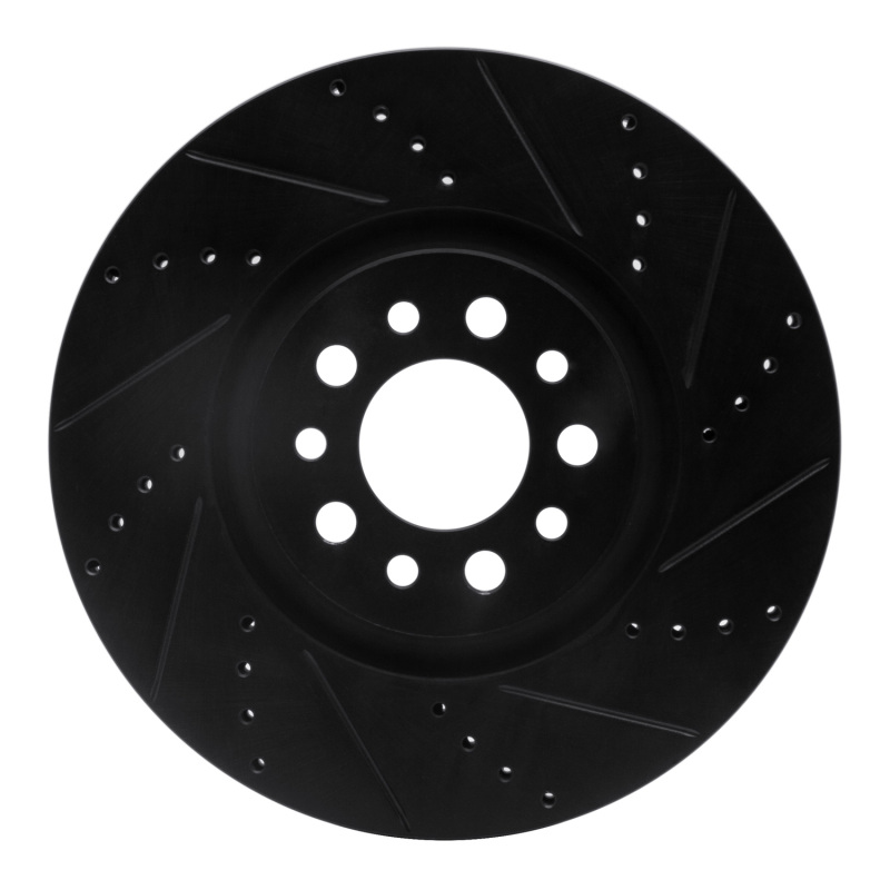 Alfa Romeo Tonale Brake Rotor (1) - Front Right - R1 Concepts - Drilled & Slotted - Black - `14-`25